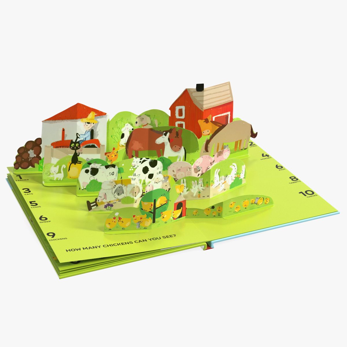 打开关于农场的儿童立体书 3d model