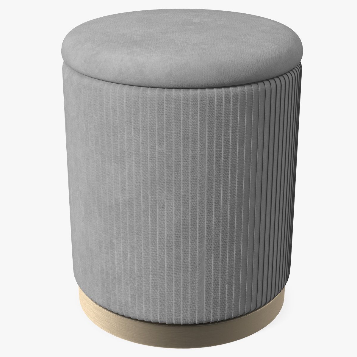 圆形布艺脚凳 灰色 3d model