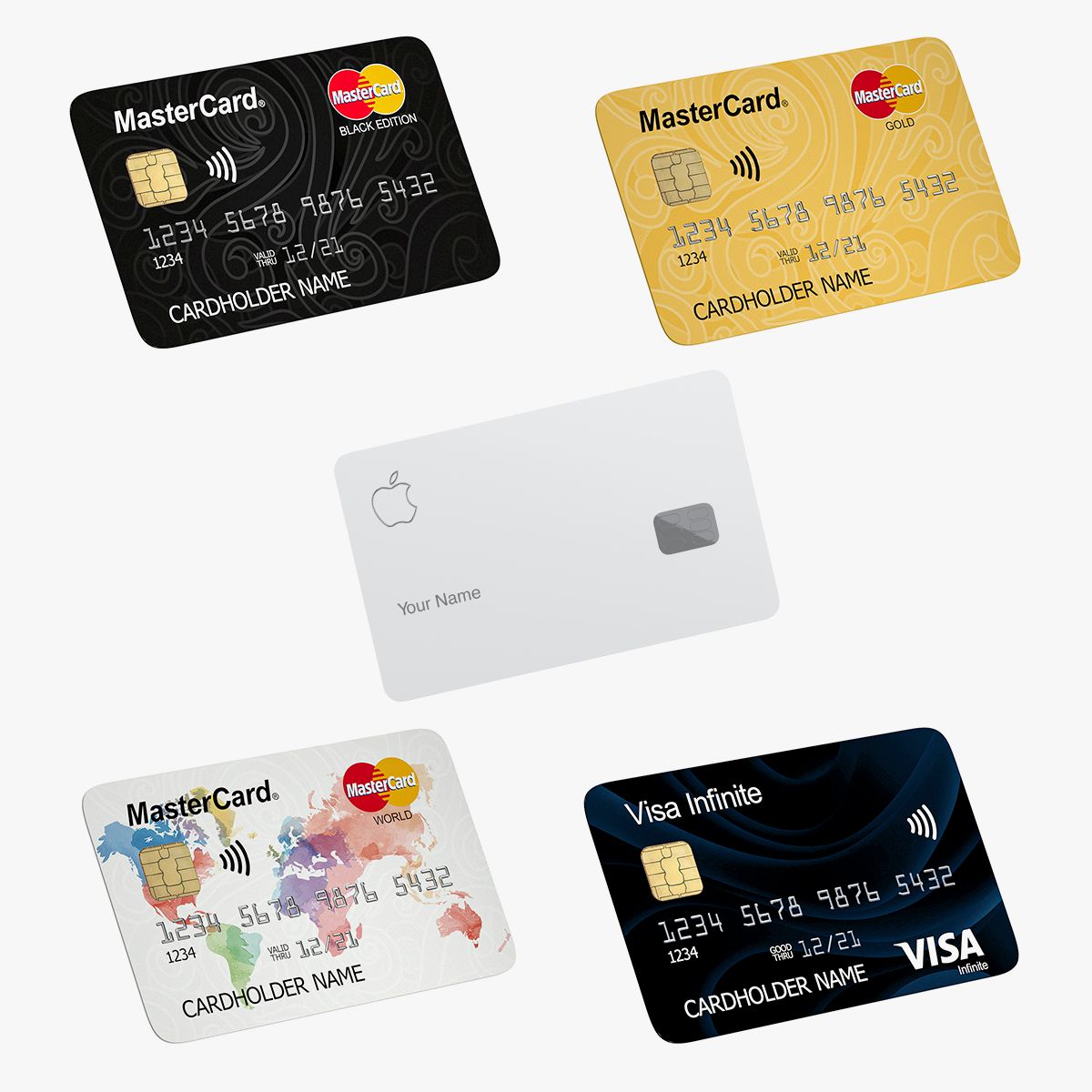 Colección de tarjetas de crédito 3 modelo 3d