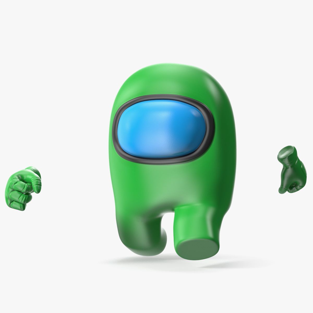 我们当中的绿色人物跑步 3d model