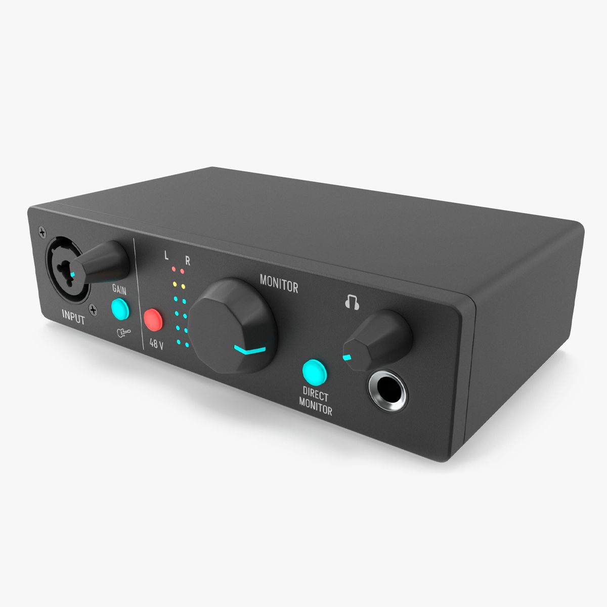 Interfaz de audio USB portátil modelo 3d
